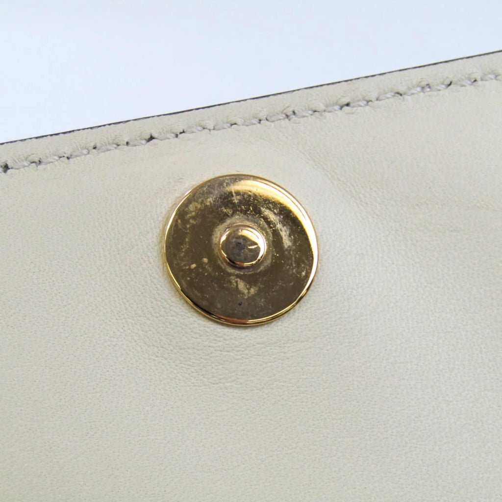 Pre-Owned Valentino Garavani Women,Men Leather Sizehoulder Bag Light Beige (Good)