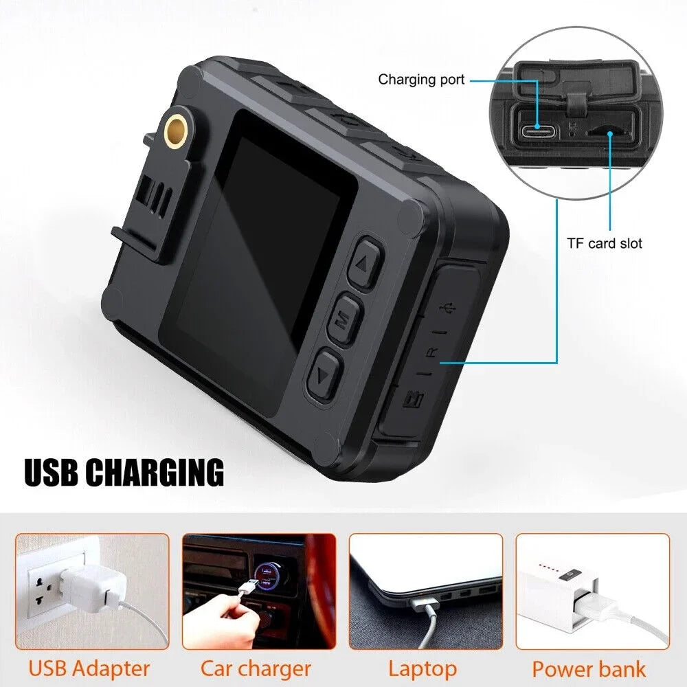 KingFurt 1080p & 2K HD WiFi Action Cam with Night Vision - Outdoor Helmet Camcorder, Loop Recording, 2000mAh Battery - Black