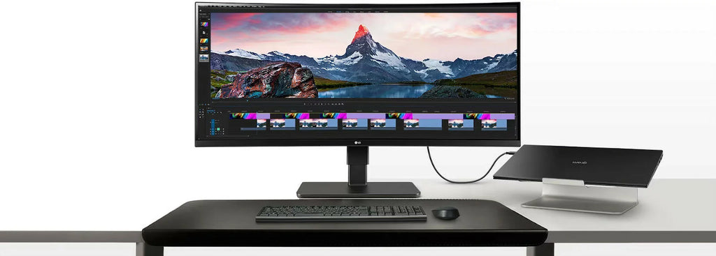 LG Ultrawide 34\" 3440 x 1440 LED HDR10, sRGB Curved Monitor, Textured Black, 34BQ77QB-B