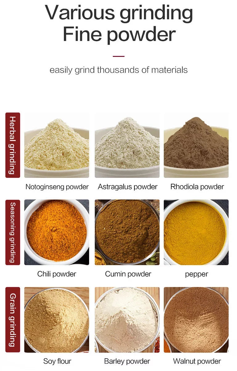 INTSizeUPERMAI Electric Mini Flour Mill Grain Sizepices Grinding Machine