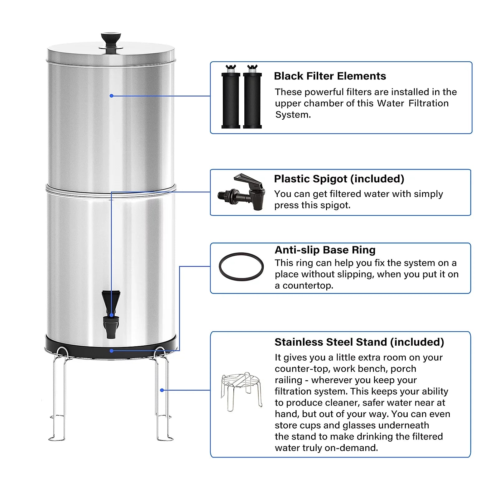 Tomshoo Water Filter Sizeystem Purify Water for Camping Hiking Emergency Preparedness