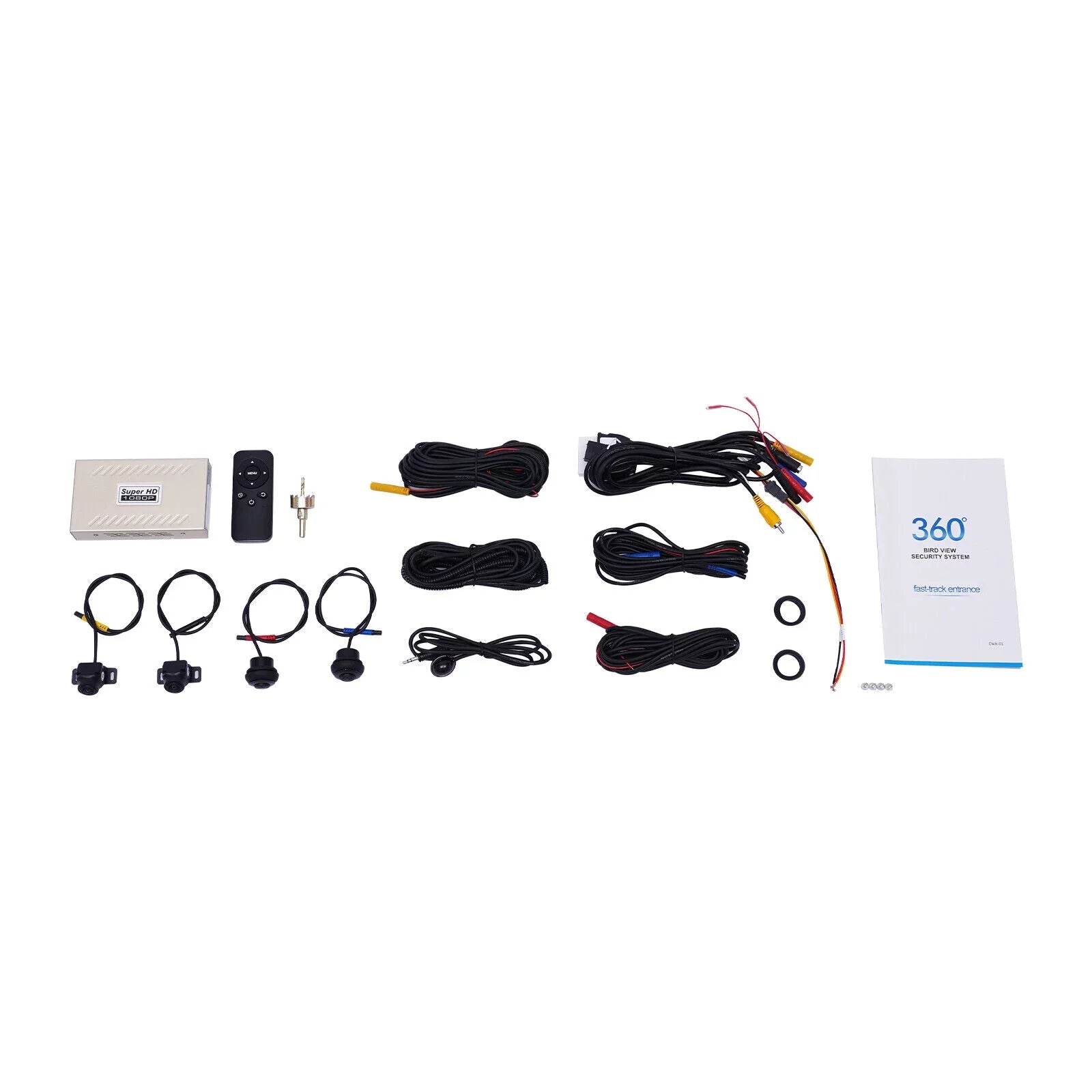 ZhdnBhnos 360° Bird View Panoramic Sizeystem Rear View 4-Camera Kit 1080P Car DVR Recording Night Vision Recorder