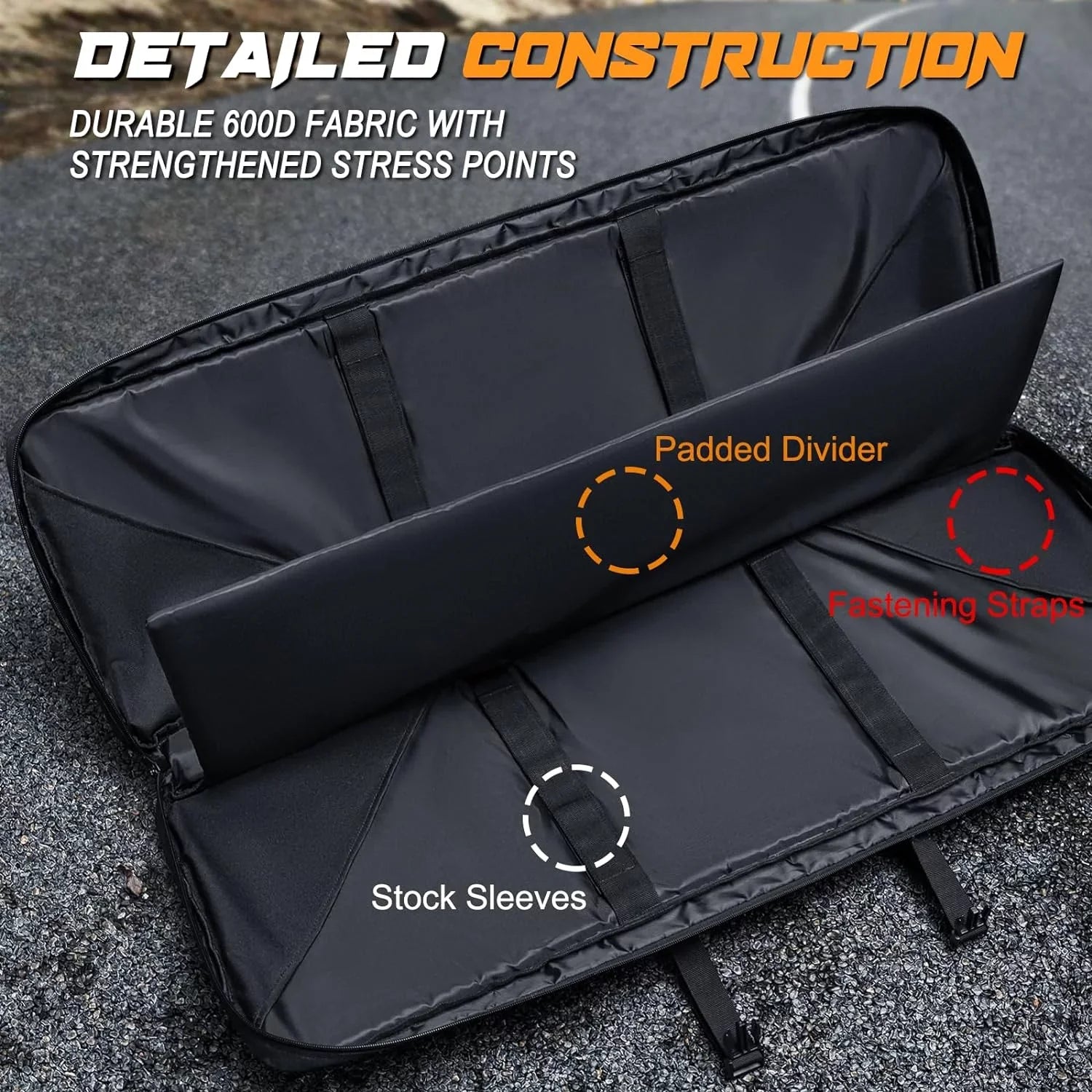 Wossspt Gun Bag Sizeoft Double Gun Case for Outdoors Black 42 Inch