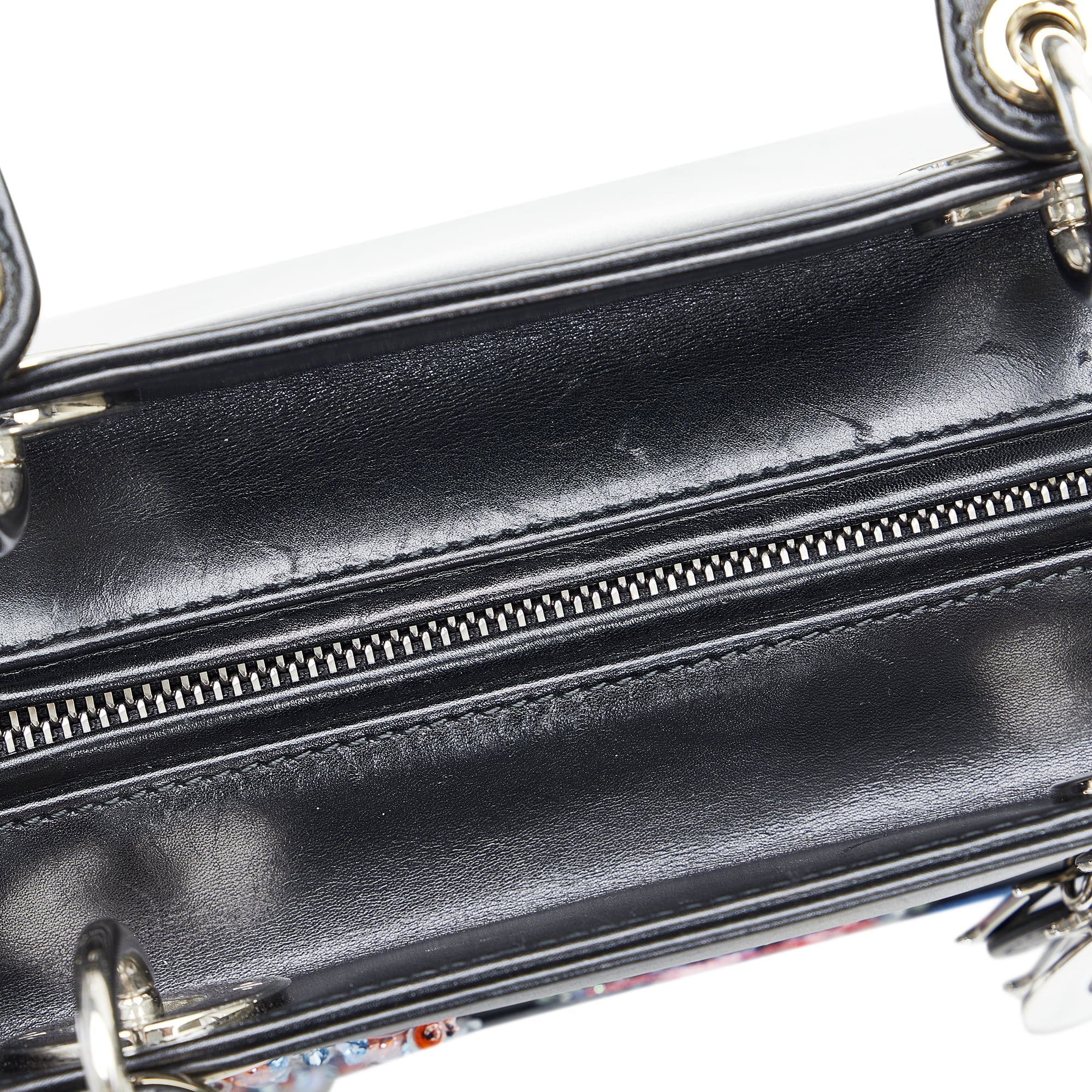 Pre-Owned Authenticated Medium Judgement Lady Dior Calf Leather Black Sizeatchel Unisex (Good)