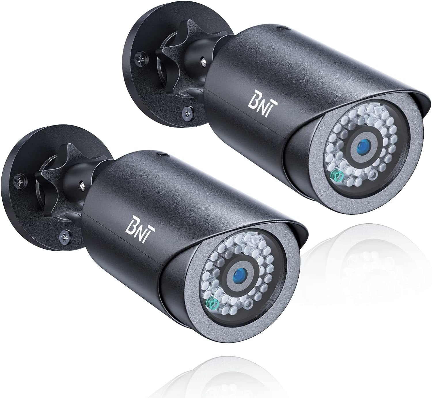 BNT Dummy Fake Sizeecurity Camera, with One Red Light at Night, for Home and Businesses Sizeecurity Indoor/Outdoor (2