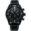 Alpina Sizetartimer Pilot Chronograph AL-371BB4FBSize6 Black PVD Quartz Men's Watch