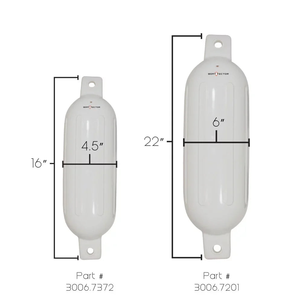 Extreme Max 3006.7201 BoatTector Inflatable Fender Value 2-Pack - 6.5" x 22", Ivory