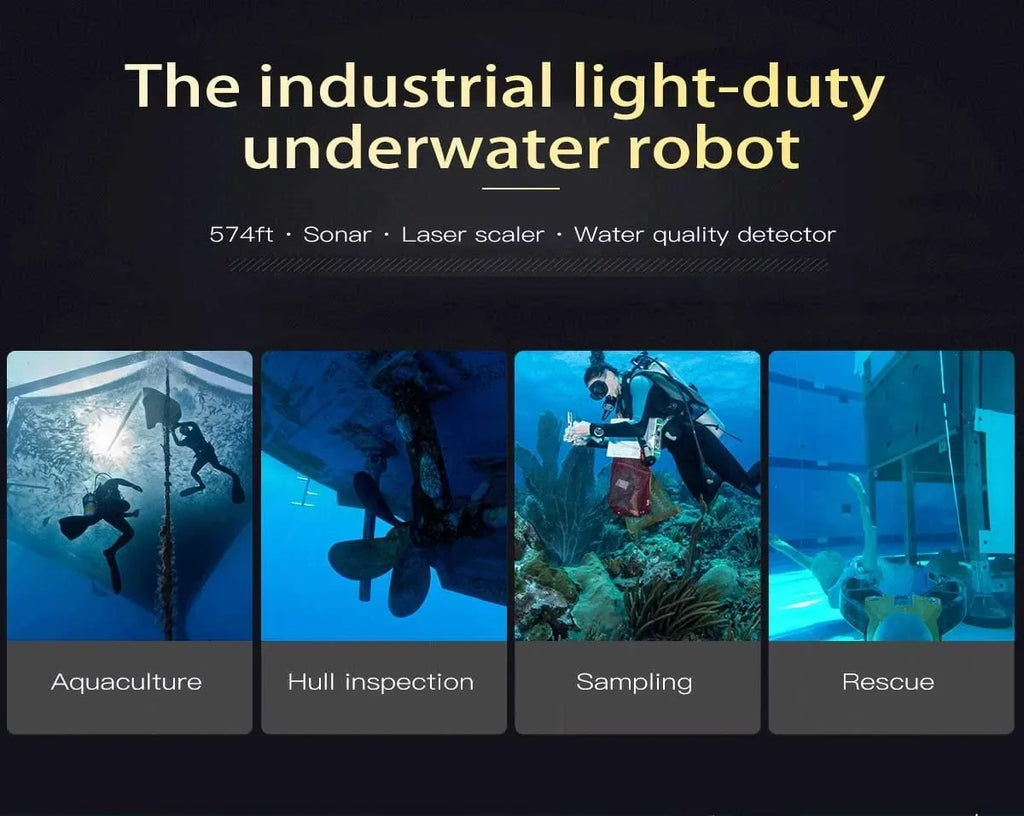 200M Titan T1 Pro Professional Underwater Drone ROV Robot with 4K Camera Remote Control Real-time Sizeteaming