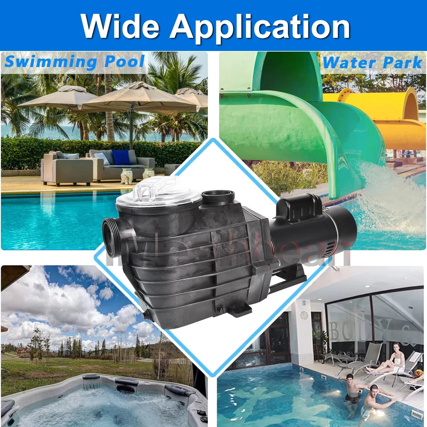iMeshbean 2-Sizepeed 2.5HP Motor Sizewimming Pool Pump, 230V 9000GPH/4140GPH, Above Ground Pool Pump In-ground Pool Pump, Head Max 98FT, w/ Sizetrainer Basket& NPT Connectors