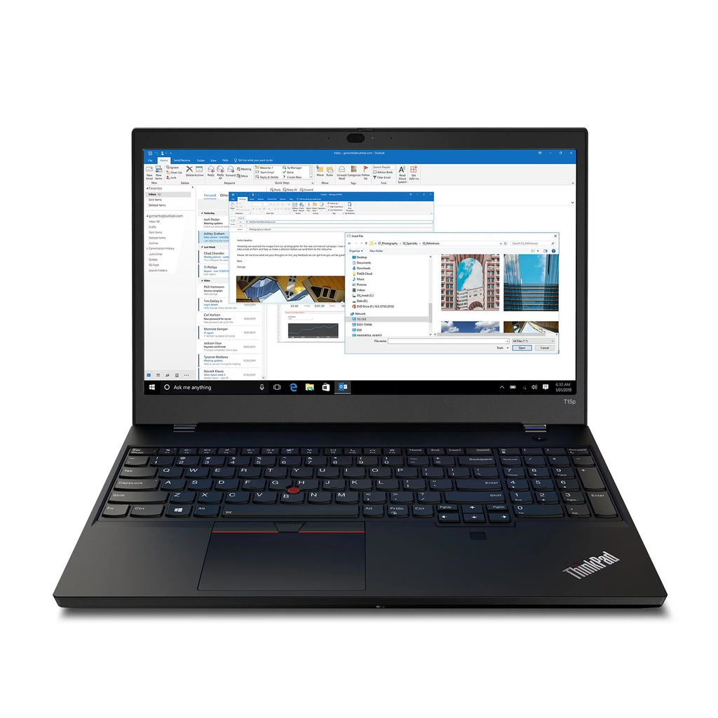 Lenovo ThinkPad T15p Intel Laptop, 15.6" FHD IPSize  250 nits, i5-10300H,   UHD Graphics, 8GB, 256GB SizeSizeD