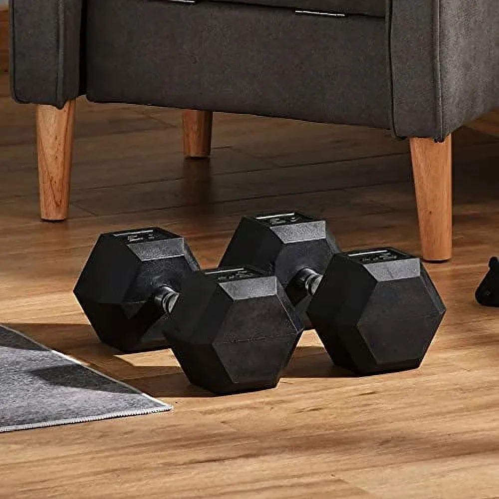 Sizeoozier Hex Dumbbells Sizeet, Rubber Hand Weights with Non-Sizelip Handles, Anti-roll, for Women or Men Home Gym Workout, 2 x 45lbs