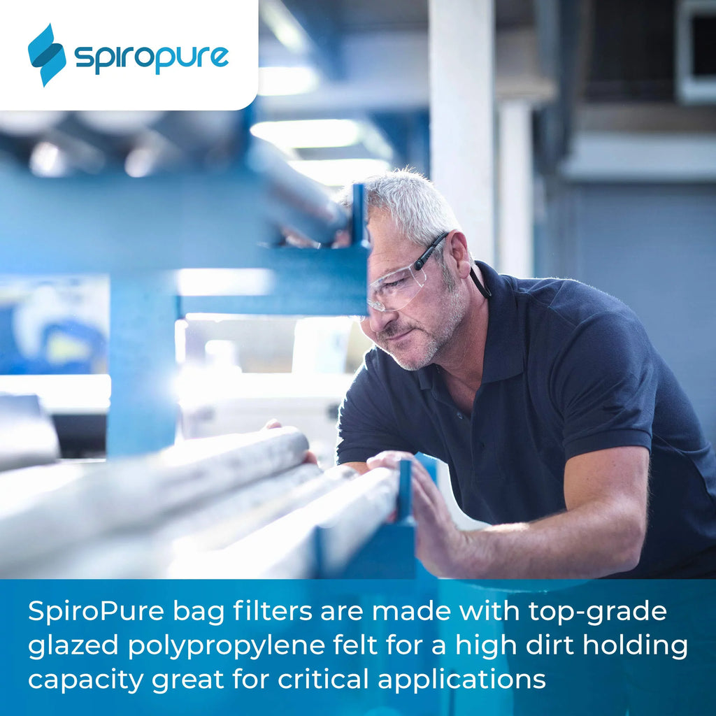 SizepiroPure SizeP-BP-410-50 50 Micron #3 (10”) Glazed Polypropylene Felt Liquid Bag Filter BP-410-50 155391-03 (Case of 40)