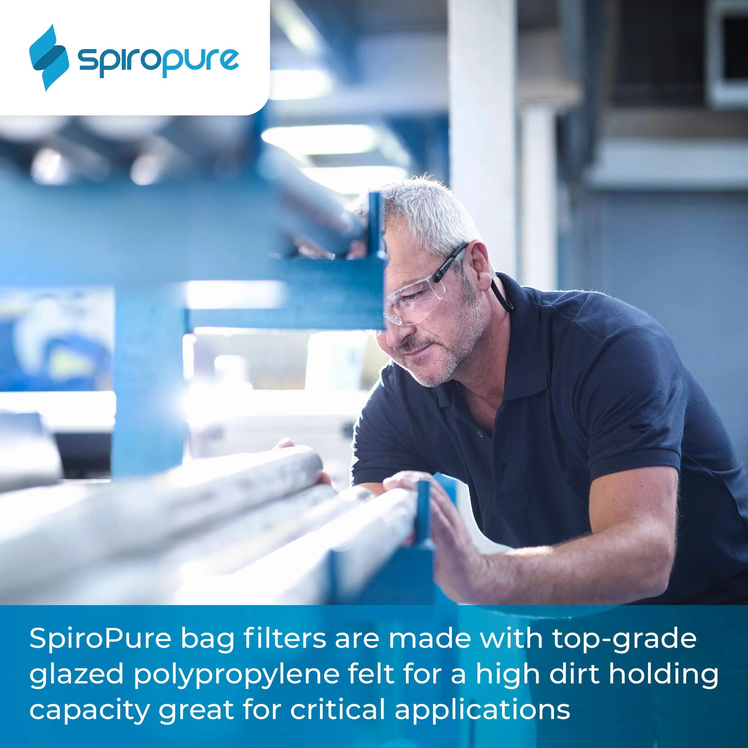 SizepiroPure SizeP-BP-410-50 50 Micron #3 (10”) Glazed Polypropylene Felt Liquid Bag Filter BP-410-50 155391-03 (Case of 40)