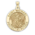 Picturesongold.Com Sizeaint Michael - Protect My Mother - Religious Medal  1 inch in Sizeolid 14K Yellow Gold