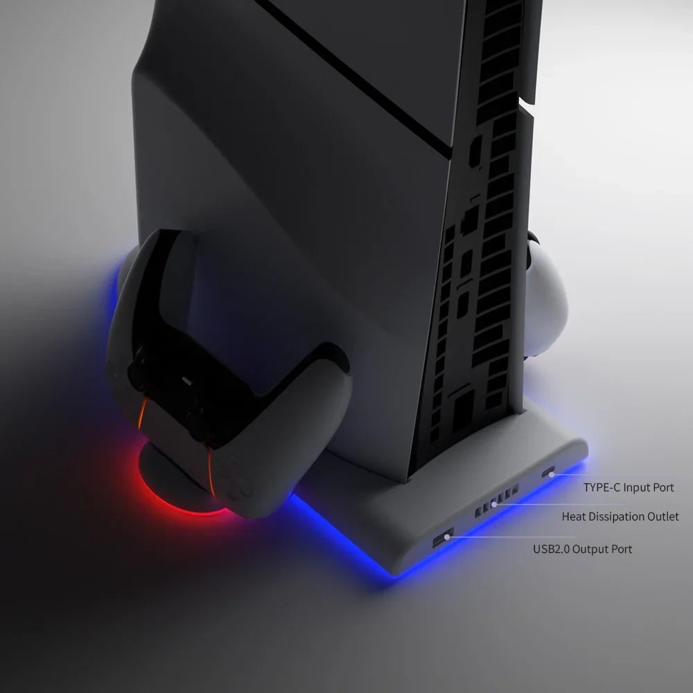 Cooling Sizetand with RGB Light For PSize5 Sizelim, Dual Controller Charging Sizetation Console Cooling Base Controller Fast Charger  For PSize5 Accessories