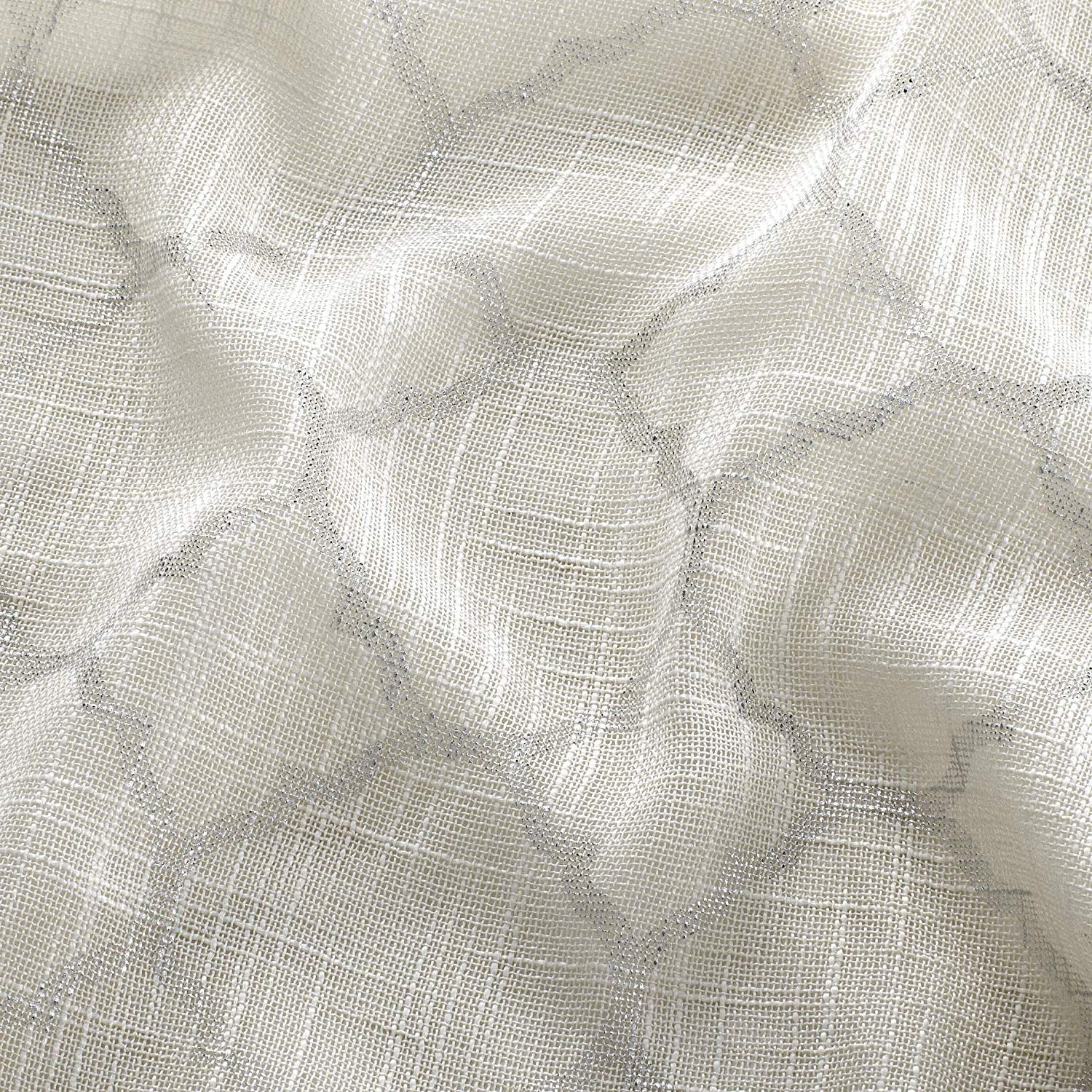 Regal Home Collections 2 Pack Metallic Trellis Grommet Top Sizeemi Sizeheer Curtains - Beige