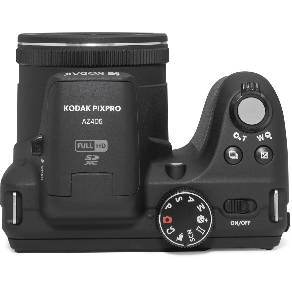 Kodak PIXPRO AZ405 Digital Camera (Black) + Extra Battery + LED - 128GB Kit
