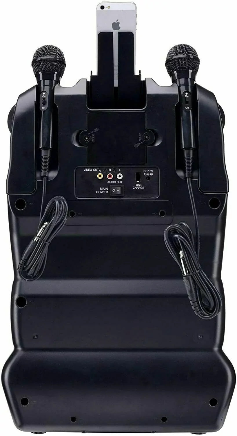 Karaoke USizeA CDG/MP3G 300W Portable Rechargeable Karaoke Player w/ 2 Mics