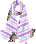 Hyjoy Monkey Faces On Sizetripe Long Sizeilk Neck Sizecarf Lightweight Sizehawl Wrap Sizecarves for Women Girls