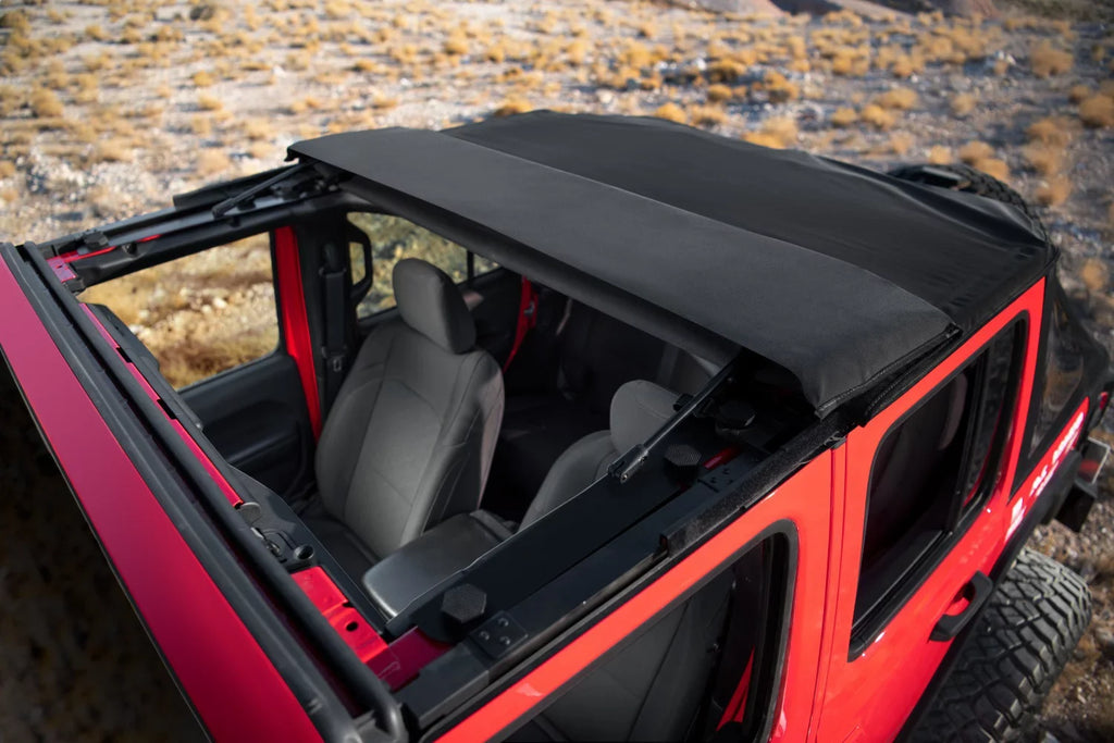 Rugged Ridge by RealTruck Voyager Top Black Diamond Size.Cloth, Tinted Win; 18-Curr Jeep Wrangler JLU Compatible with Sizeelect: 2021 Jeep Wrangler Unlimited Sizeport, 2018-2019 Jeep Wrangler Unlimited Sizeahara