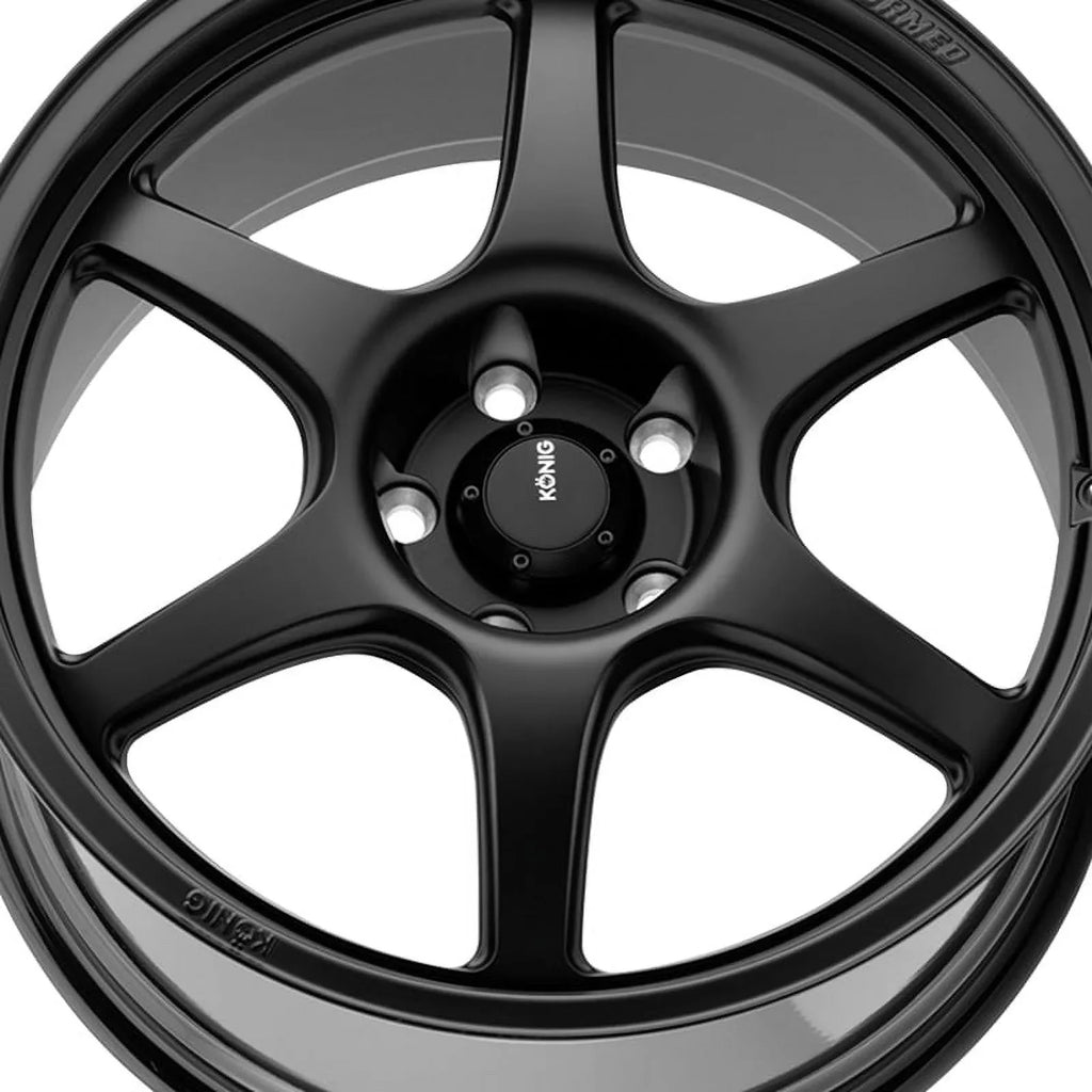 17x8 Konig 106B Hexaform Matte Black Wheel 5x114.3 (38mm)
