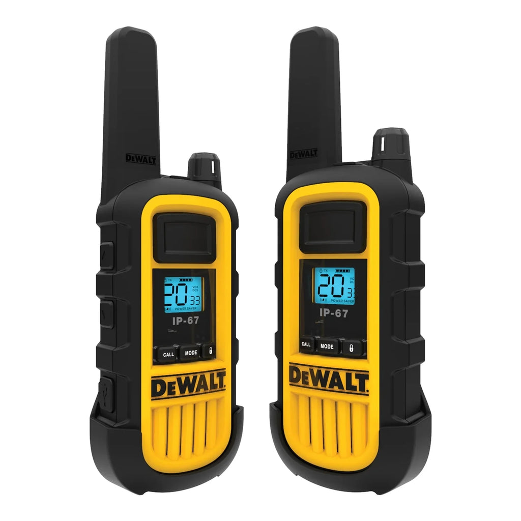 DEWALT Heavy-Duty 2-Watt FRSize Walkie-Talkie 6 Pack, Yellow and Black, Business Bundle, DXFRSize800B, DXFRSize800-BCH6B