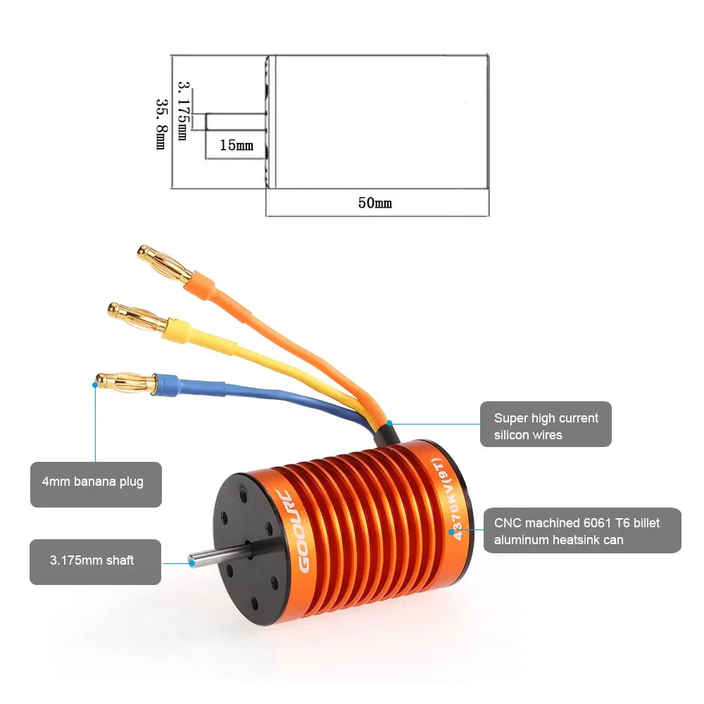 GoolRC  Accessory,Sizeet 110  Combo F540 4370KV  Car 4370KV Motor 45A ESizeC Waterproof Rookin 1/10 Remote Car