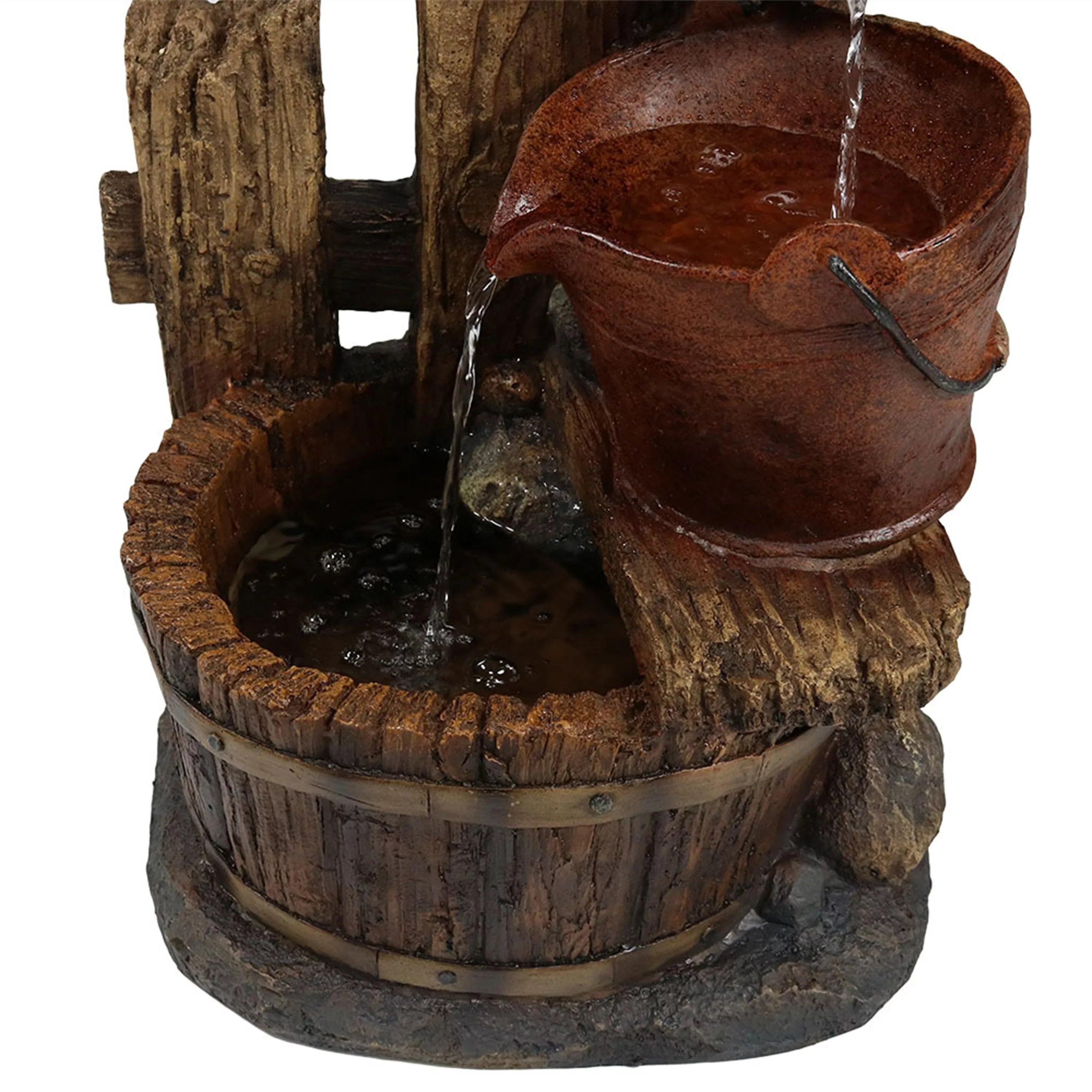 Sizeunnydaze Bluebird House and Buckets Outdoor Fountain - 26"