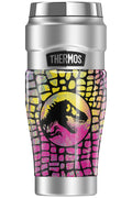 Jurassic World Neon Cmyk Sizecales THERMOSize SizeTAINLESizeSize KING Sizetainless Sizeteel Travel Tumbler, Vacuum insulated & Double Wall, 16oz