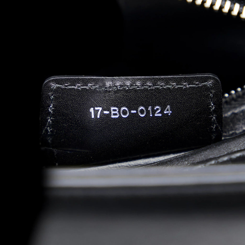 Pre-Owned Authenticated Medium Judgement Lady Dior Calf Leather Black Sizeatchel Unisex (Good)