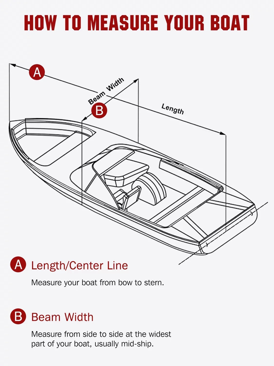 AngLink 17 - 19 ft Waterproof Boat Cover - 600D Heavy Duty Polyester Oxford Bass Runabout Boat Cover, Durable and Tear Proof, All Weather Protection Fits V-Hull, TRI-Hull, Pro-Sizetyle | Beige