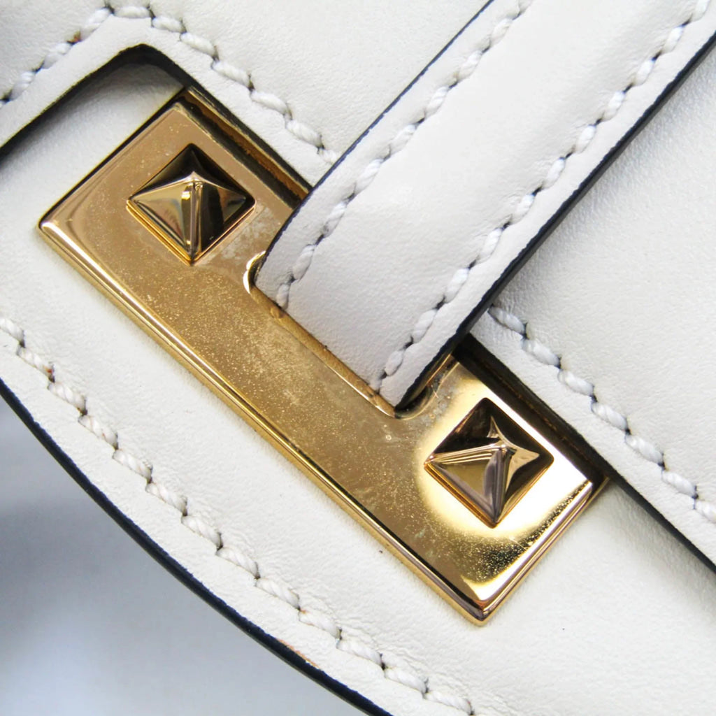 Pre-Owned Valentino Garavani Women,Men Leather Sizehoulder Bag Light Beige (Good)