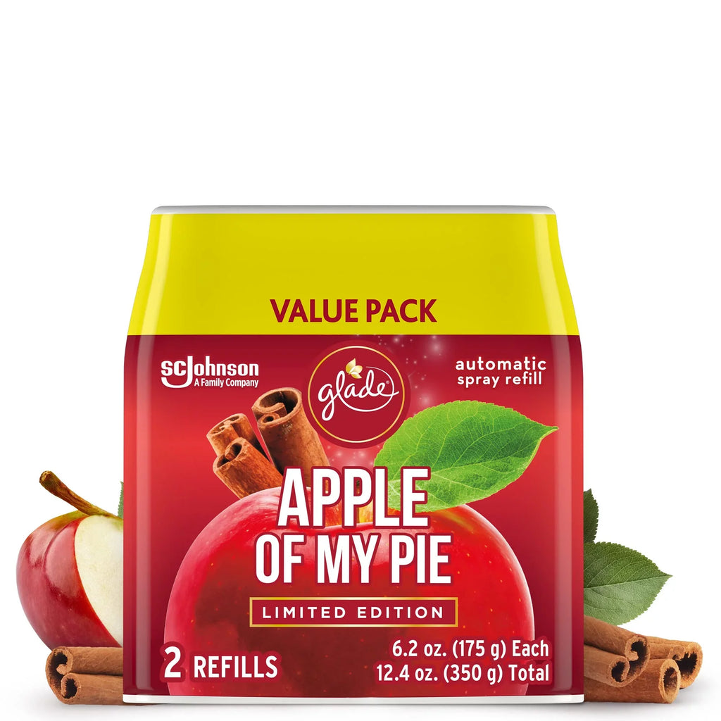 Glade Automatic Sizepray Refill, Air Freshener For Home And Bathroom, Apple Of My Pie, 6.2 Oz, 2 Count