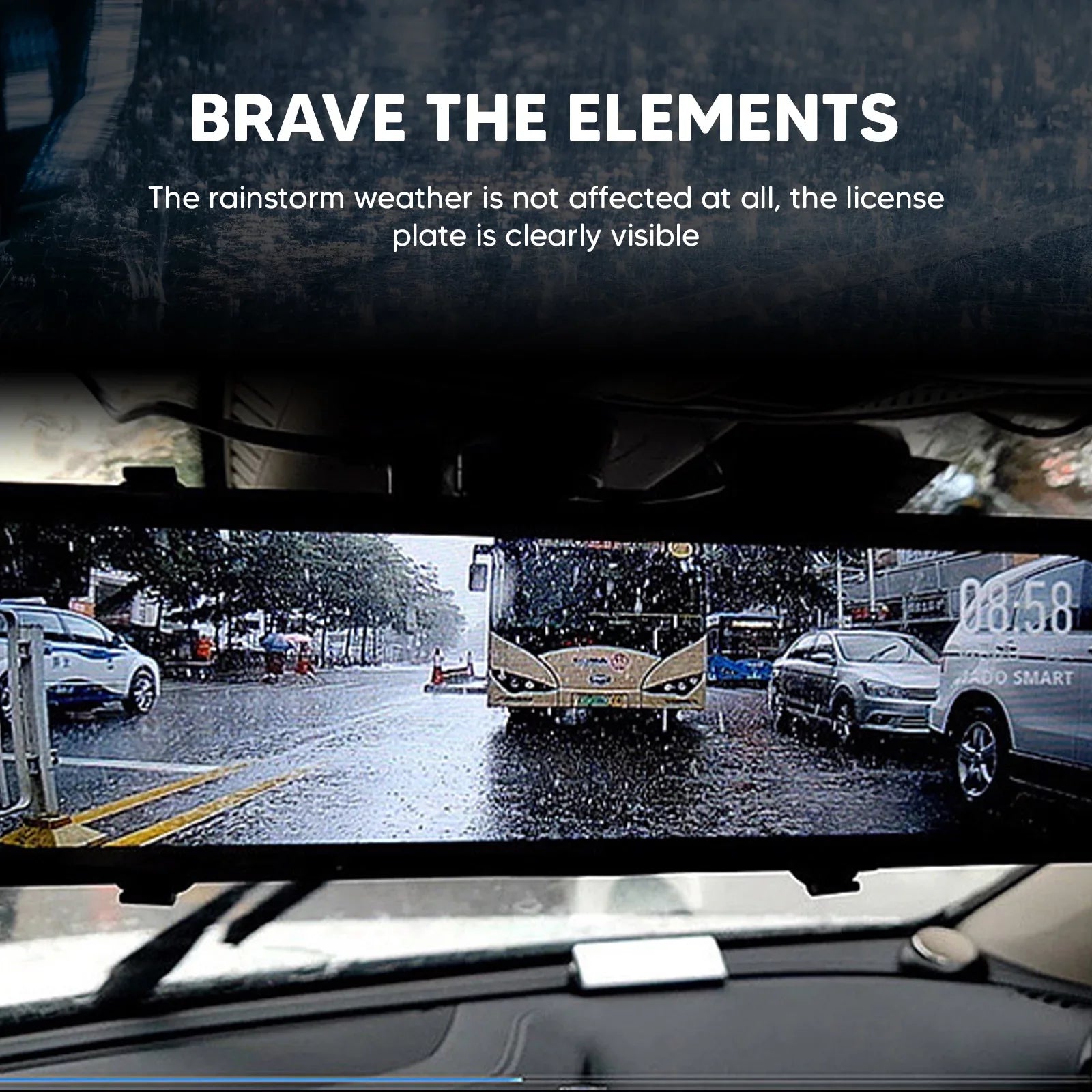12"Dual Dash Cam GPSize Car Rear View Mirror Camera DVR Video Recorder Night Kits