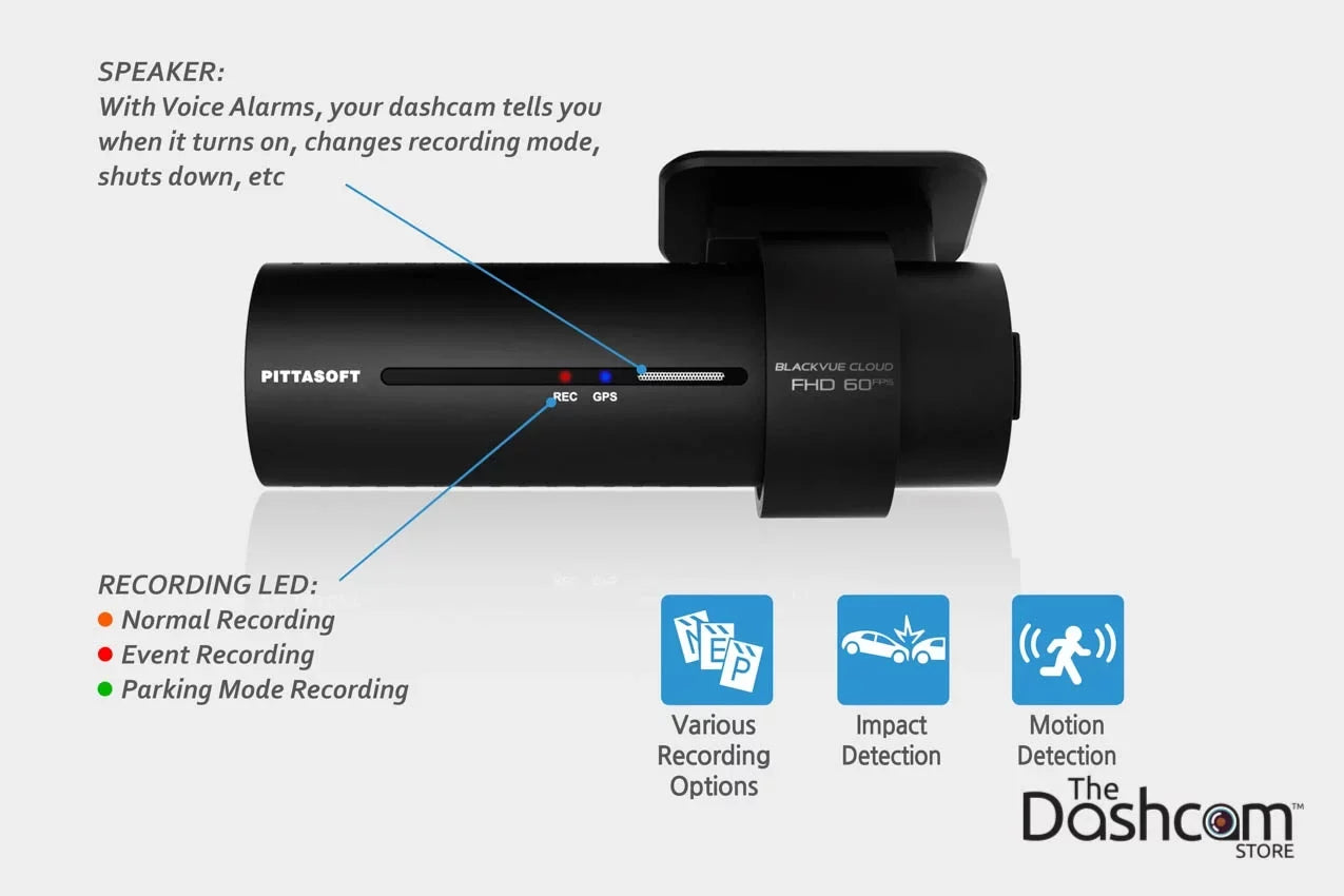 BlackVue DR750Size-1CH Sizeingle-Lens 1080p/60fps GPSize WiFi Dashcam w/ 16 GB Memory Card