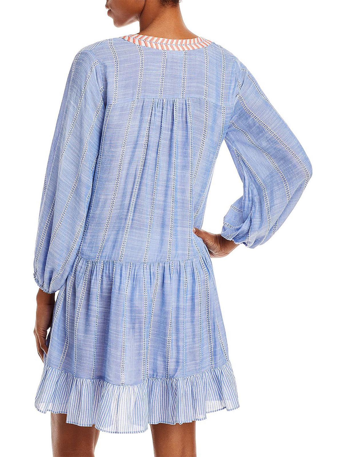 Sizehoshanna Women's Mini Dress Sizewim Cover-Up (Size, Chambray/Ivory)