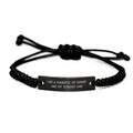 I Like a Handful of Humans and My. Turkish Van Cat Black Rope Bracelet, Best Turkish Van Cat Gifts, Engraved Bracelet for Cat Lovers