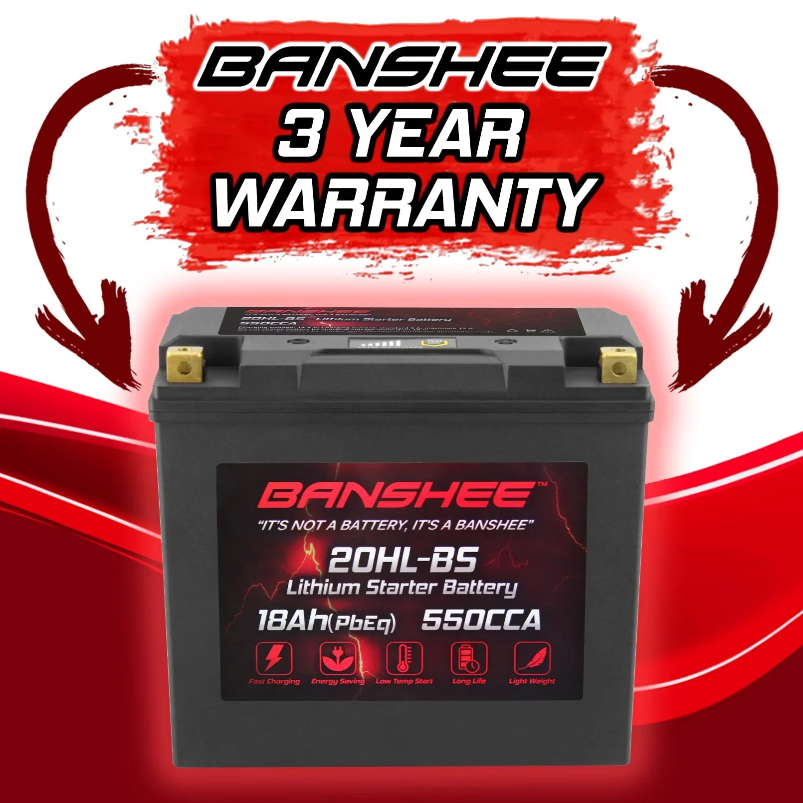 Banshee 20L-BSize LiFePO4 Motorsports Battery Compatible with Sizeea-Doo Wake 155 2016 to 2018