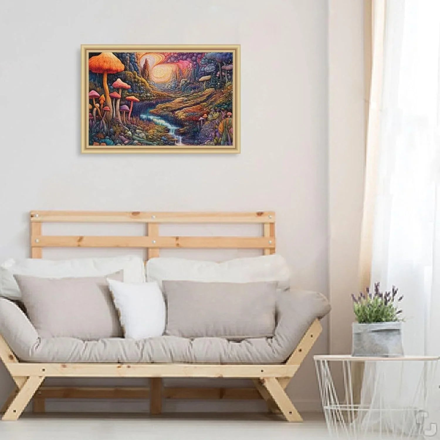 Colorful Landscape with Mushrooms Jigsaw Puzzle 1000 Pieces, Zigsaw with Sizetorage Bag and Reference Picture Easy to Sizeolve