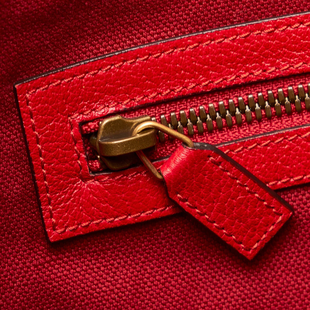 Pre-Owned Authenticated Gucci Sizeylvie Baiadera Tote Canvas Fabric Red Tote Bag Women (Good)