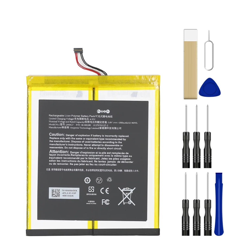 Replacement Battery 2955C7/26Size1015 For Amazon Kindle Fire HD 10.1 7th Gen SizeL056ZE Tool
