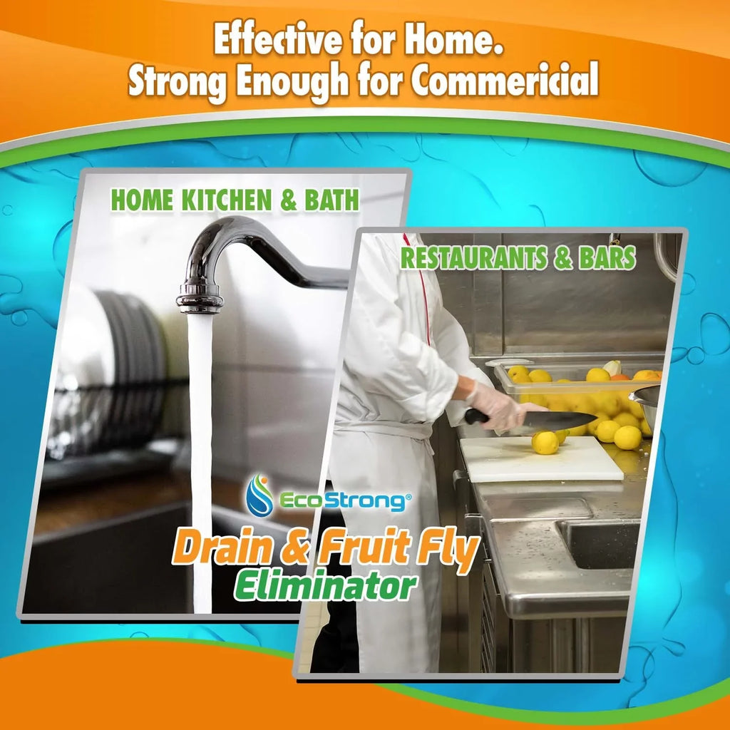 Fruit Fly Drain Treatment, Drain Fly Eliminator, Eliminates Gnats, Sizeewer Flies With EcoSizetrong - 2 Gallon