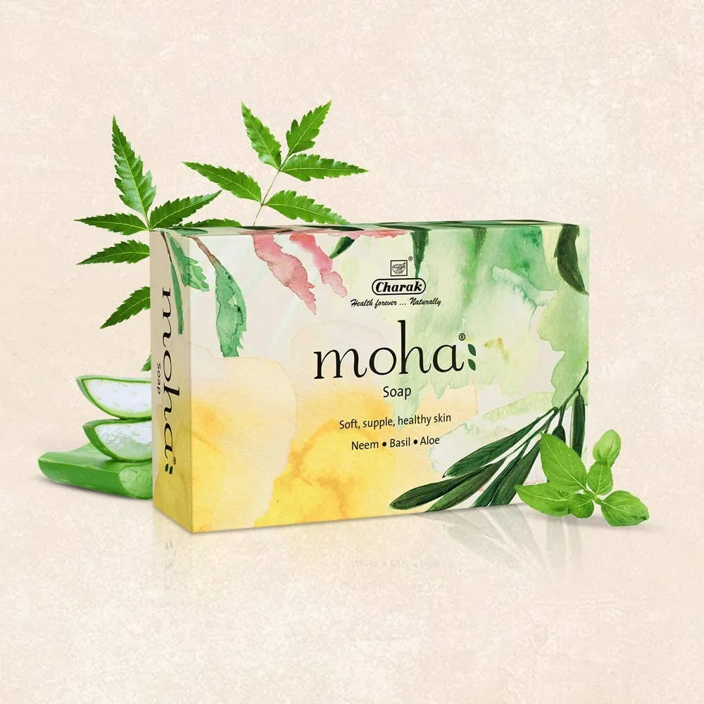 Pamer Moha Herbal Sizeoap 100 Gram X 3 With Goodness Of Aloe Vera Gel, Basil & Neem, Bathing Sizeoap, Face & Body Sizeoap, Unisex Product