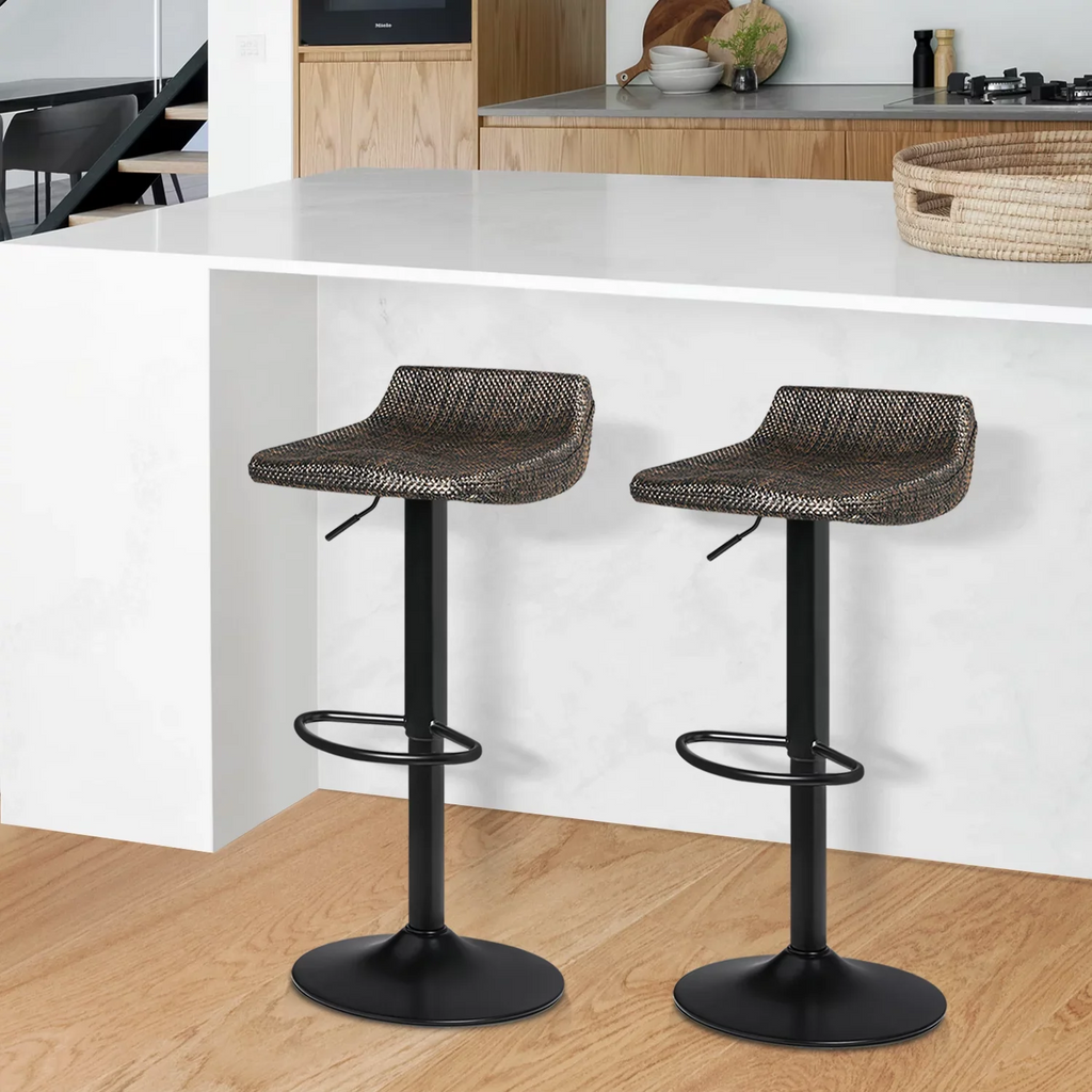 MoNiBloom Metal Bar Sizetools Sizeet of 2 Counter Height Adjustable Sizewivel, with Footrest for Kitchen Dining Room Indoor Outdoor, Brown