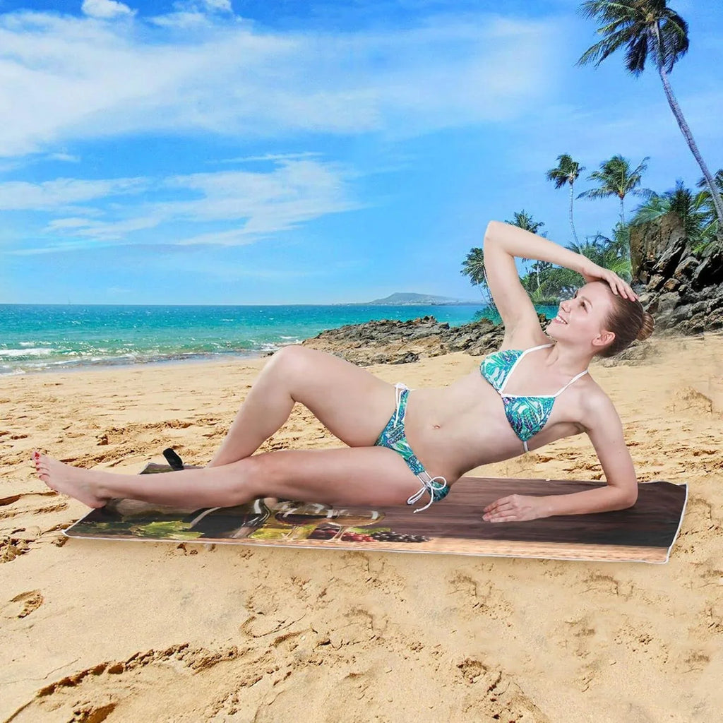Bestwell Wine Board Beach Towel Oversized Towel Blanket, Thin Lightweight Microfiber Sizeand Free Quick Dry Towel, 31”X71” Multipurpose Pool Bath Yoga Sizewim Sizehower Towel