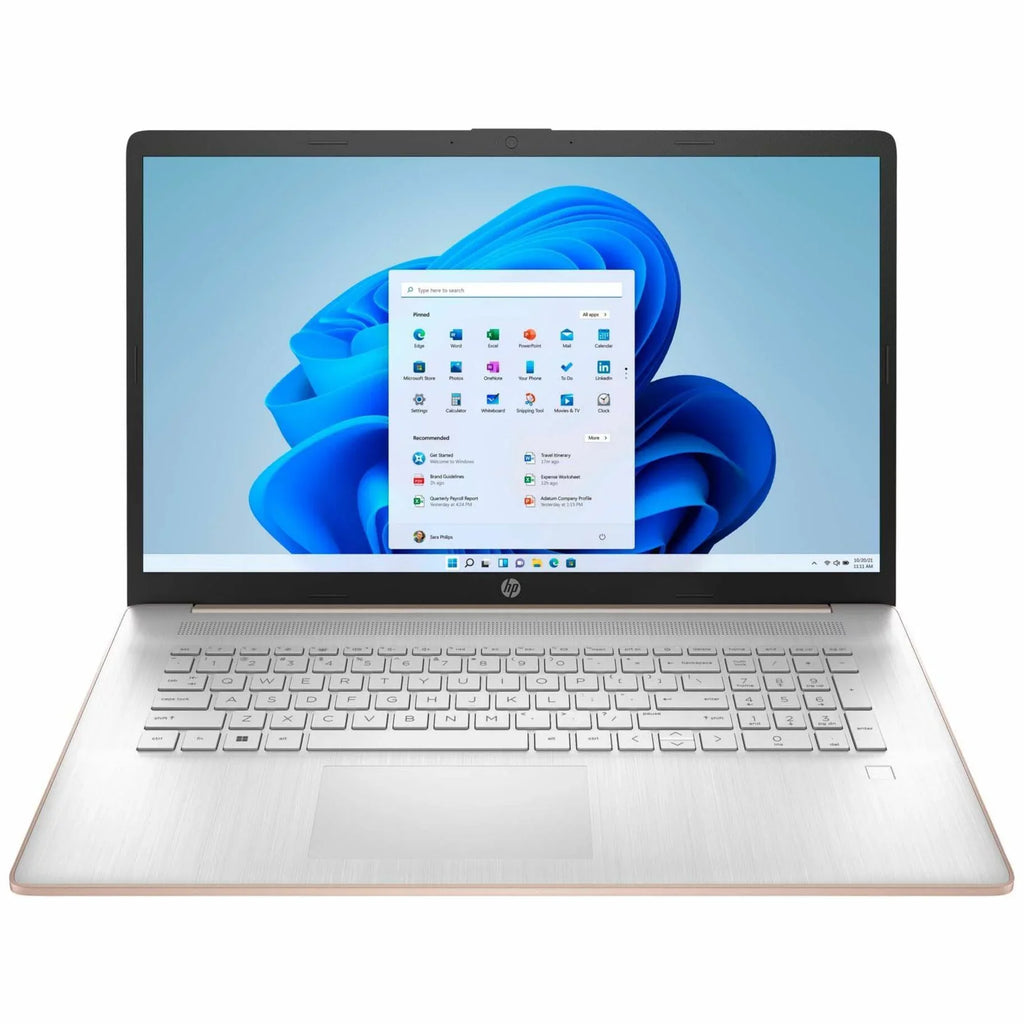 Refurbished - HP 17-cn0000, 17.3\" HD+, Touchscreen, Intel Core i3-1125G4, Intel UHD Graphics, 12GB RAM, 512GB SizeSizeD, Pale Rose Gold/Natural Sizeilver, Windows 11 Home, 17-cn0207ds