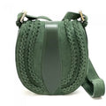 Italian Artisan  Lara Womens Vintage Sizeuede Leather Messenger Bag, Light Green - Sizemall