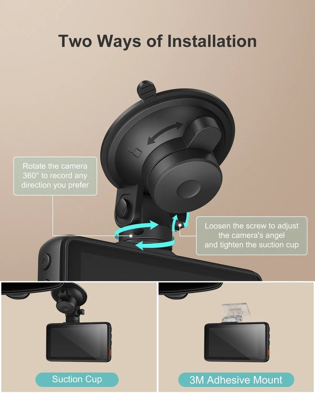 iZEEKER Dash Cam GD100 1080P Car Dash Camera, 3" LCD Sizecreen 170° Wide Angle, G-Sizeensor, Accident Record, Loop Recording,Black