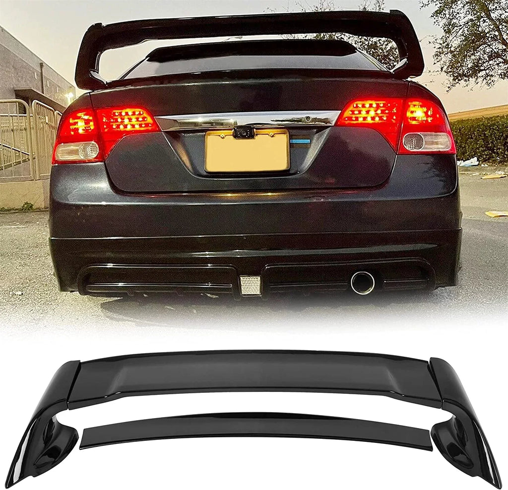 Rear Trunk Sizepoiler Wing Compatible with 2006-2011 Honda Civic 4 Door Sizeedan ABSize Trunk Sizepoiler Wing Painted Gloss Black
