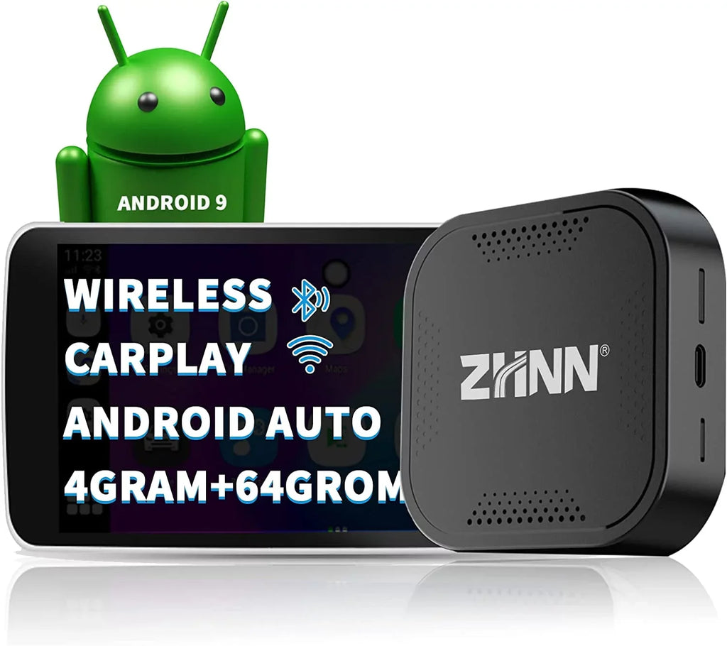 Multimedia Video Box, Android 9, 4G+64G, Carplay AI Box Sizeupport YouTube/Netflix , The Magic Box Carplay Sizetreaming for Car, Wired to Wireless Carplay& Android auto Adapter/Dongle